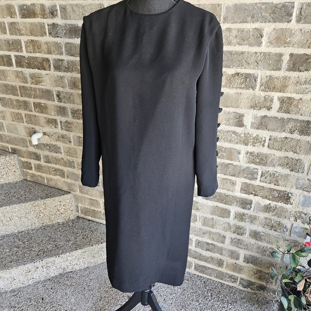 Vintage 80s California Design By Dorothy Samuel‎  Classic Black Dress Size 10